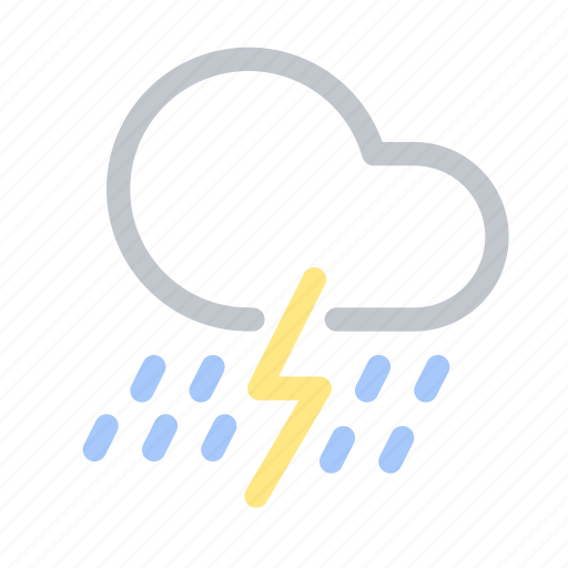 Forecast, heavy rain, lightning, rain, storm, thunderstorm, weather icon - Download on Iconfinder