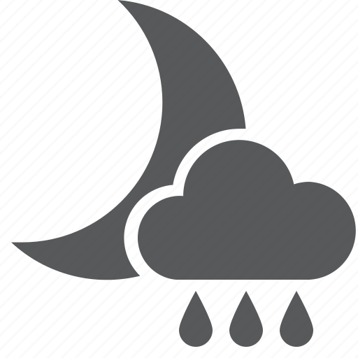 Moon, night, rain, weather icon - Download on Iconfinder