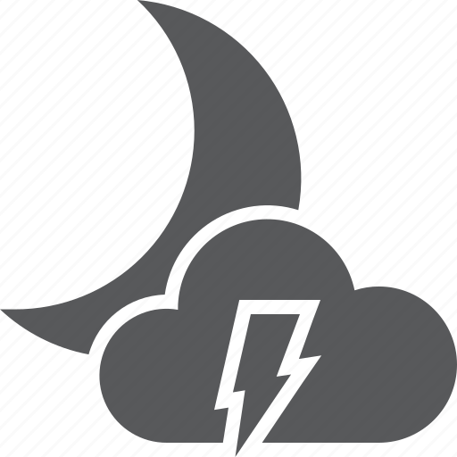 Moon, night, thunderstorm, weather icon - Download on Iconfinder