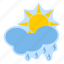 cloud, forecast, meteorology, rain, sun, weather 