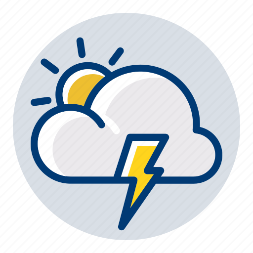 Cloud, lightning, sun, thunder, weather, weather forecast icon - Download on Iconfinder