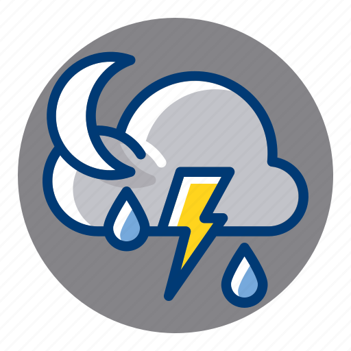 Lightning, night, rain, rainy, thunder, weather, weather forecast icon - Download on Iconfinder