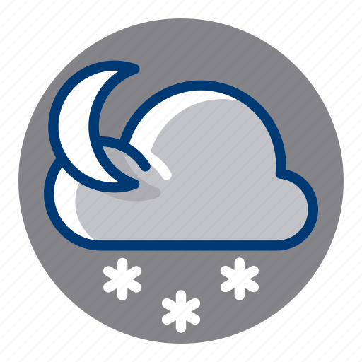 Moon, night, snow, snowy, weather, weather forecast icon - Download on Iconfinder