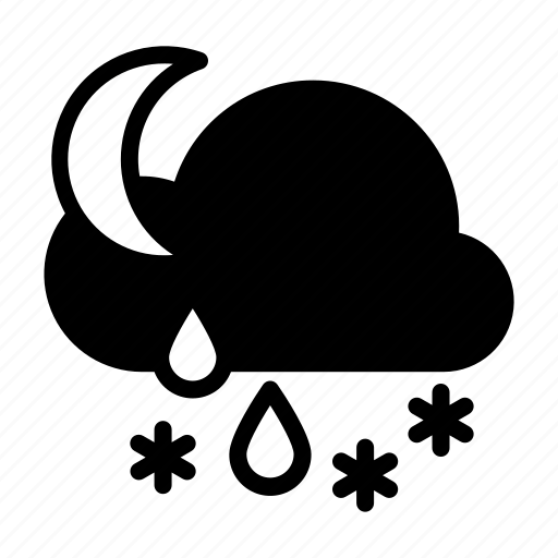Cloud, night, rain, sleet, snow, weather, weather forecast icon - Download on Iconfinder