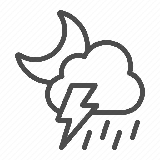 Weather, forecast, night, moon, cloud, storm, lightning icon - Download on Iconfinder