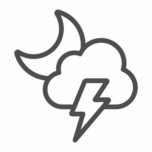 Weather, night, moon, cloud, storm, lightning icon - Download on Iconfinder