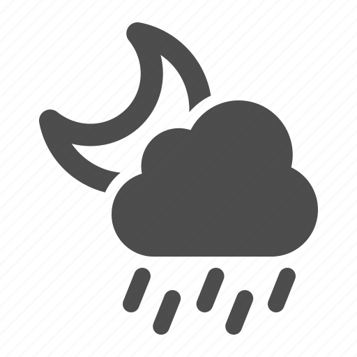 Weather, rain, raining, cloud, moon, night icon - Download on Iconfinder