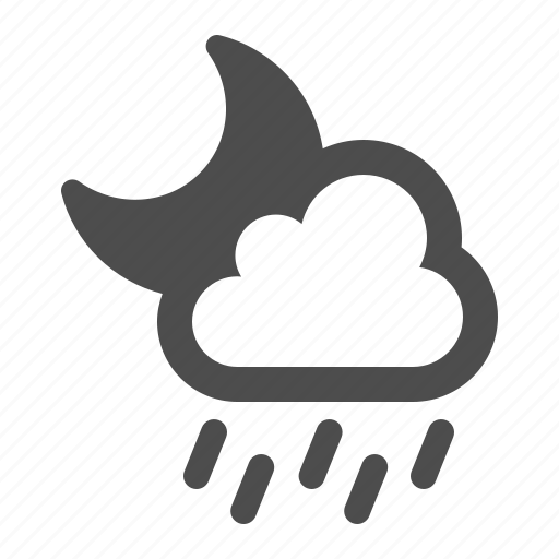 Weather, rain, raining, night, forecast, cloud, moon icon - Download on Iconfinder