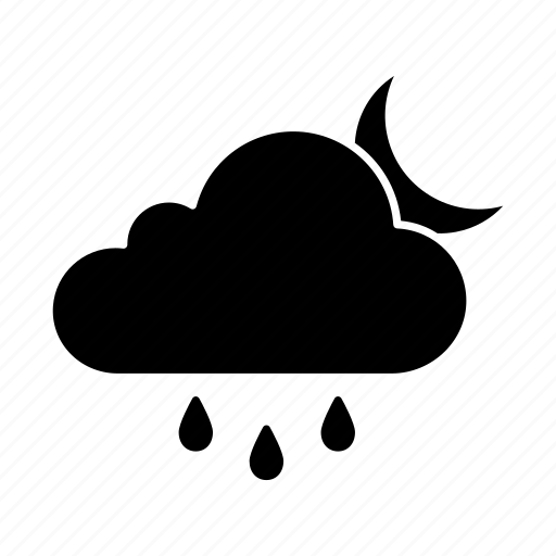 Cloud, moon, night, rain, raindrop, rainy, weather icon - Download on Iconfinder