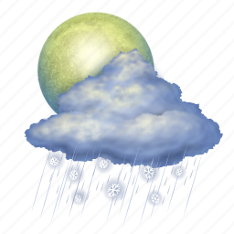 Cloud, cloudy, forecast, moon, rain, snow, weather icon - Download on Iconfinder