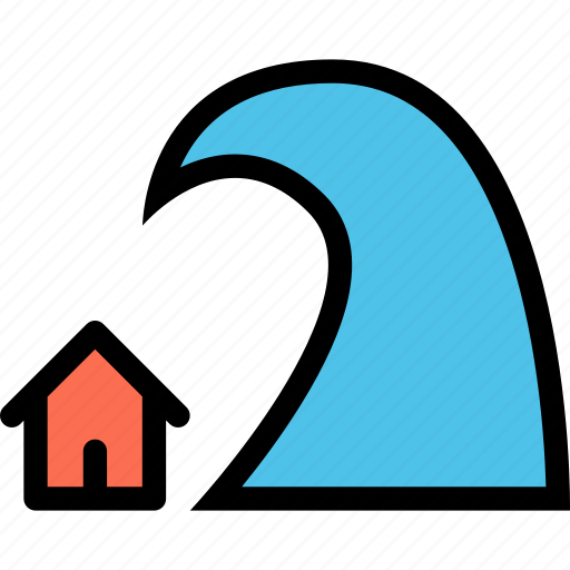 House, insurance, nature, tsunami, water, weather icon - Download on Iconfinder