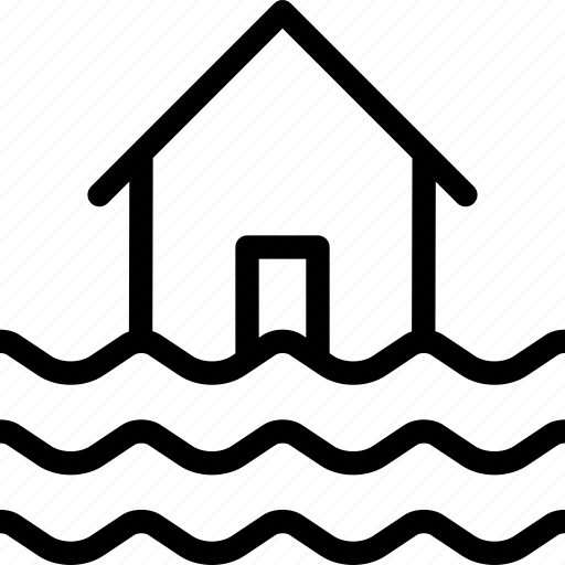 Flood, house, nature, weather icon - Download on Iconfinder