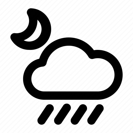 Cloud, drop, moon, rain, rainy, water, weather icon - Download on Iconfinder