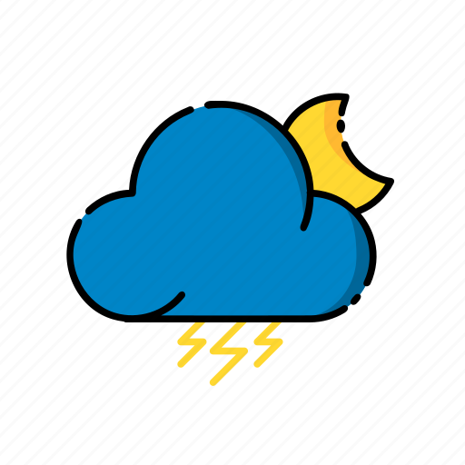 Cloud, moon, night, rain, snow, storm, weather icon - Download on Iconfinder