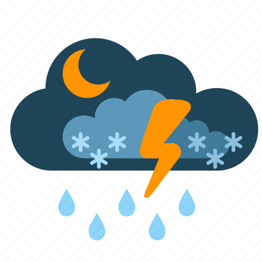 Cloud, night, show, storm, weather icon - Download on Iconfinder