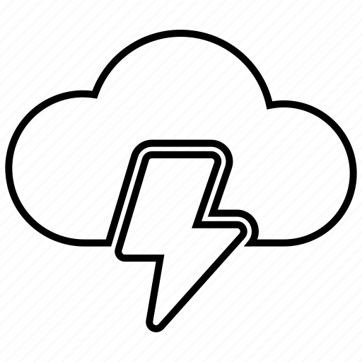 Thunderstorm, cloudy, line, weather icon - Download on Iconfinder