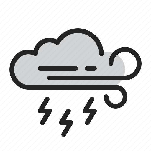 Cloud, lightning, storm, weather, wind icon - Download on Iconfinder