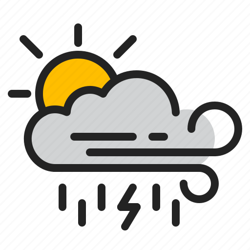 Cloud, day, rain, storm, sun, weather, wind icon - Download on Iconfinder