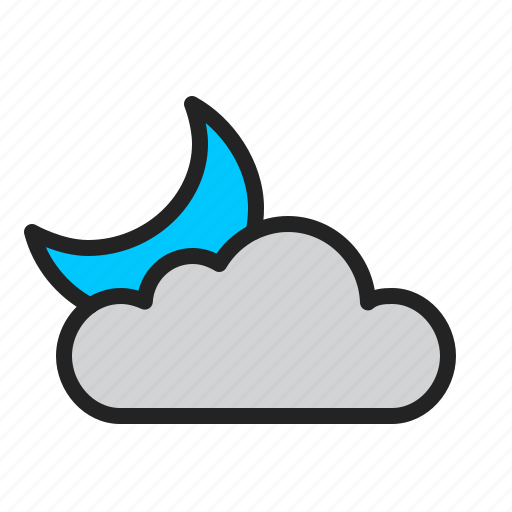 Cloud, clouded, moon, night, weather icon - Download on Iconfinder
