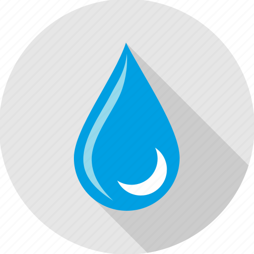 Drop, moon, water, half moon, rain, raining, weather icon - Download on Iconfinder
