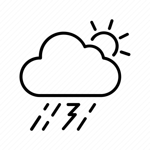 Cloud, forecast, rain, sun, thunder icon - Download on Iconfinder