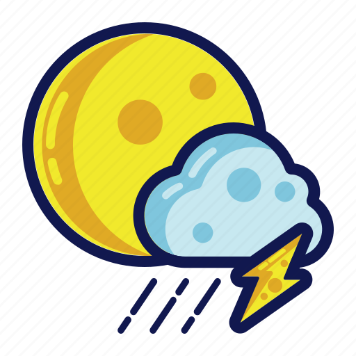 Night, rain, thunder, weather icon - Download on Iconfinder