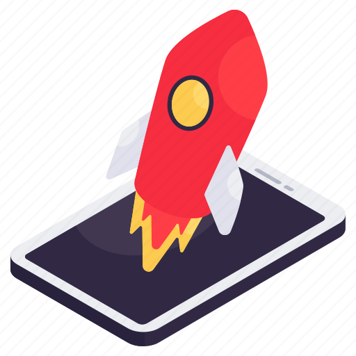 Mobile launch, phone launch, mobile startup, mobile initiation, mobile mission icon - Download on Iconfinder