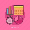 analytics, calendar, chart, time
