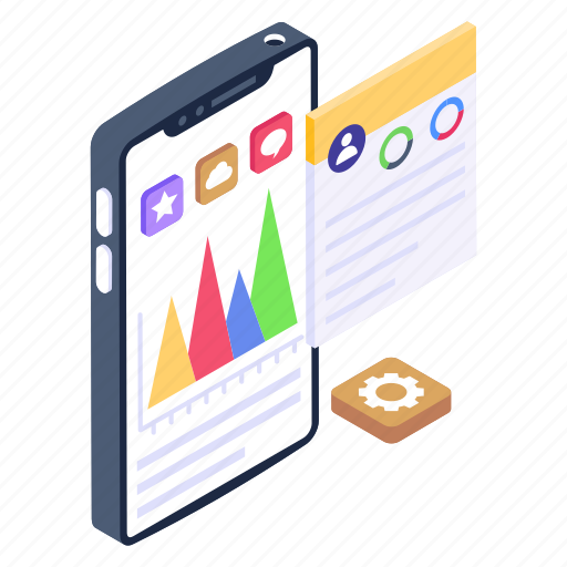 Mobile analytics, mobile graph, mountain chart, mobile infographic, mobile statistics icon - Download on Iconfinder