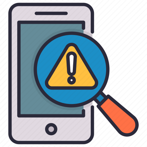 Caution, error, glass, magnifier, search, warning icon - Download on Iconfinder