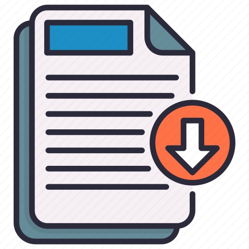 Arrow down, document, download, file, page icon - Download on Iconfinder