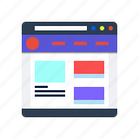 web, browser, internet, layout, page, website, website icon