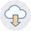 cloud, cloud network, development, down arrow, downloading, sharing, storage 