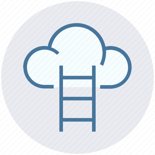 Aspiration, cloud, cloud computing, cloud hosting, data cloud, stairs, technology icon - Download on Iconfinder