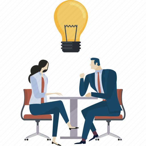 People, brainstorming, idea, management, office, light bulb, business illustration - Download on Iconfinder