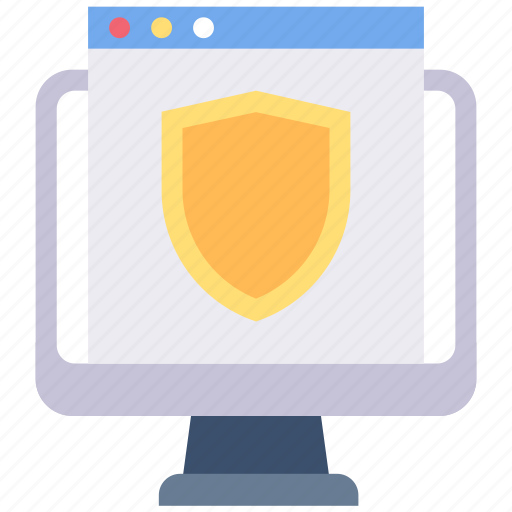 Monitor, protection, safety, security, shield, webpage, website icon - Download on Iconfinder
