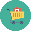 cart, gear, options, setting, shopping, shopping cart icon