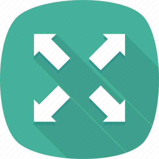 Arrow, arrows, four, large, maximum, screen, way icon - Download on Iconfinder