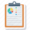 analytics, charts, clipboard, graph, monitoring, report