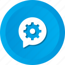 bubble, chat, configuration, gear, message, settings