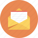 email, envelope, letter, mail, message, open icon
