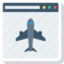 airplane, browser, internet, landing, page, window