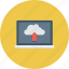 cloud transfer, cloud upload, data transmission, laptop, uploading icon 