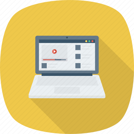 Laptop, online, play, playlist, videos icon - Download on Iconfinder