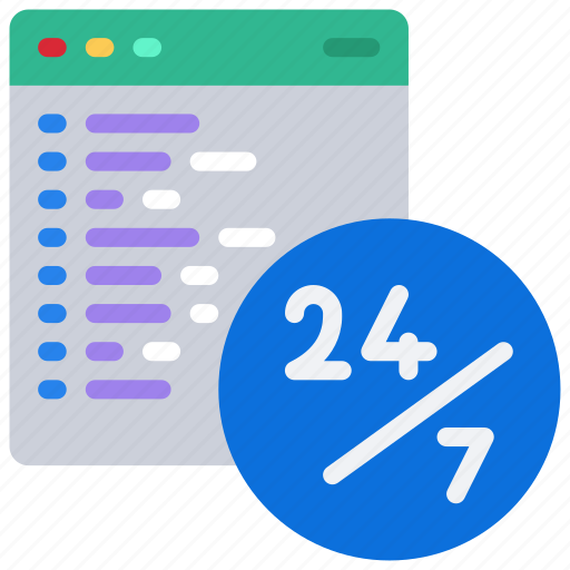 Coding, twenty, four, seven, all icon - Download on Iconfinder
