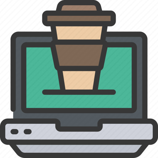 Coffee, with, laptop, computer, drink, break icon - Download on Iconfinder