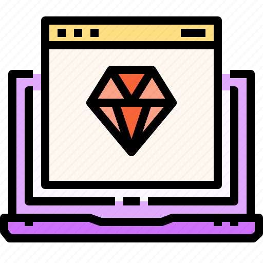 Design, diamond, laptop, page, tool, web icon - Download on Iconfinder