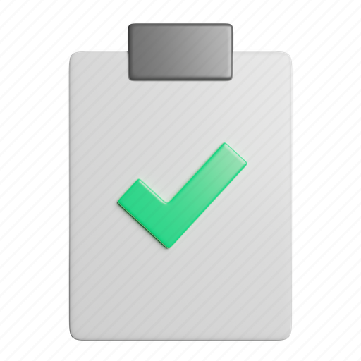Clipboard, task, file, checklist, report 3D illustration - Download on Iconfinder