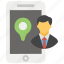 mobile location, navigation app, online location, personal location, user location 