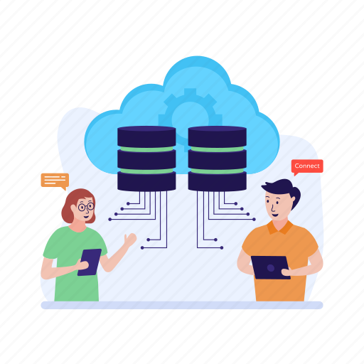 Cloud storage, cloud database, cloud server, cloud computing, cloud hosting illustration - Download on Iconfinder